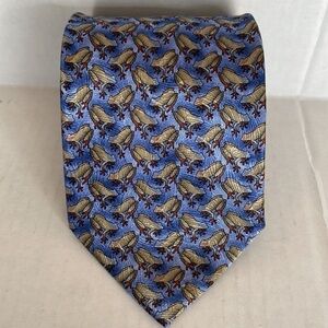 𝅺ties to Nature Frogs tie blue green 4" silk